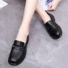 Spring new women's loafers, fashion single shoes, Korean-style fashionable flip-top work shoes, top layer cowhide square heel women's shoes Application Scenario